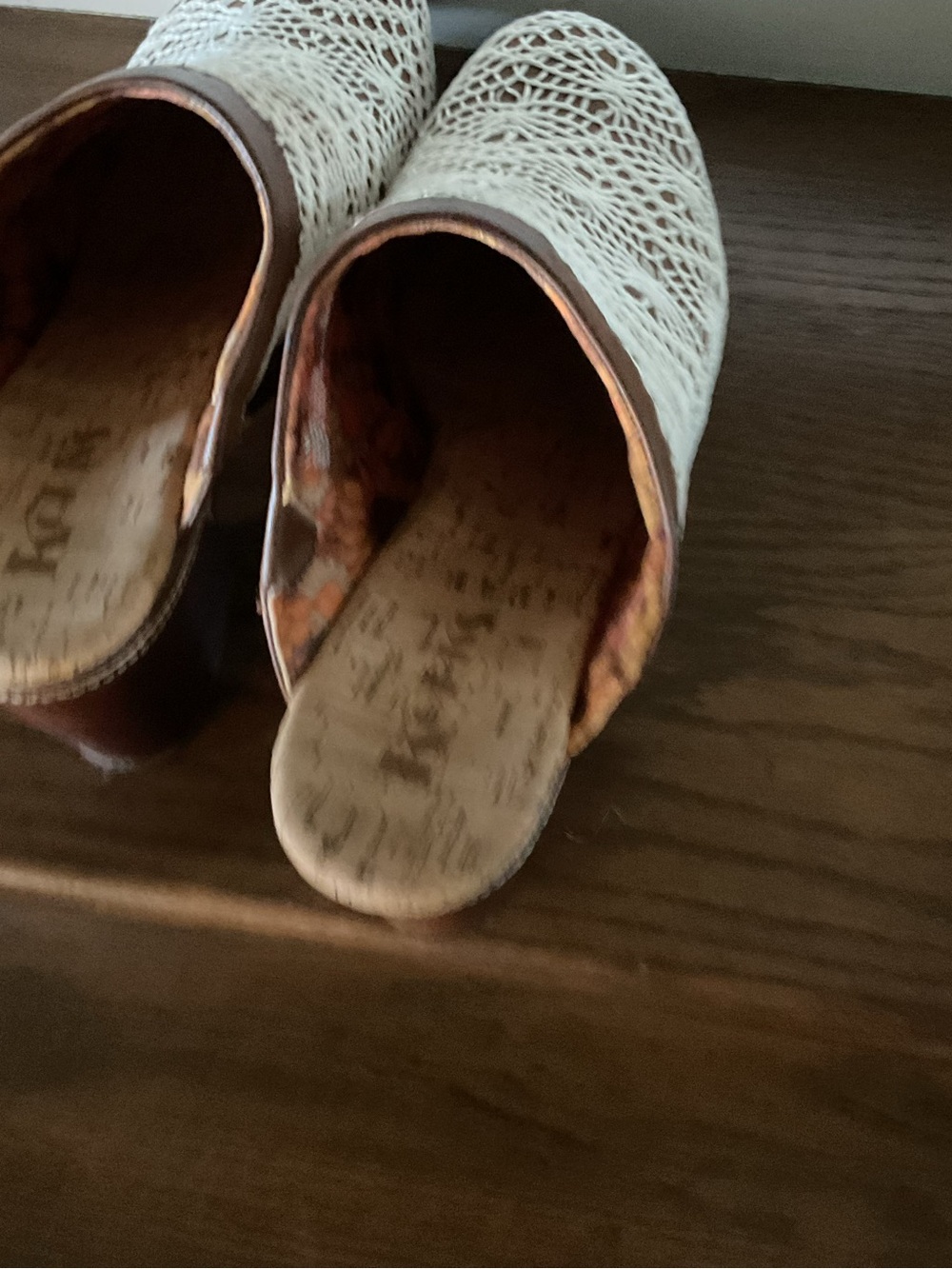 Korks By Kort Ease Nora Slip On Crochet Lace Detail Clog Mule Womens 11M 3" Heel - Picture 4 of 10